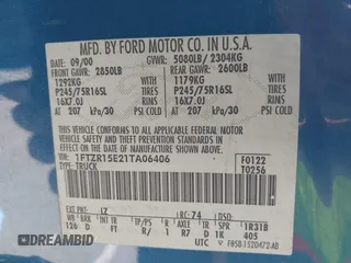 2001 Ford Ranger XL Fleet z VIN 1FTZR15E21TA06406, wystawiony jako IAAI lot #42046229 z przebiegiem 169 927 mil mil oraz . Historia ofert i sprzedaży dostępna na DreamBid. Obrazek 9.