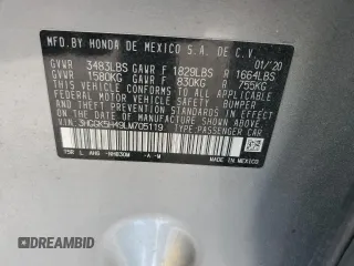 2020 Honda Fit LX with VIN 3HGGK5H49LM705119, listed as a Copart auction lot 62199585 with 87,007 mi miles and Salvage title. Bid and sale history available at DreamBid. Image 12.