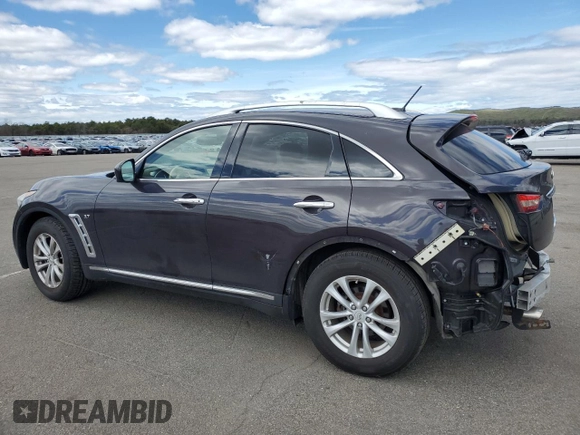 2017 Infiniti QX70 z VIN JN8CS1MU4HM142452, wystawiony jako Copart lot #53064715 z przebiegiem 55 181 mil mil oraz Szkoda całkowita • Salvage title. Historia ofert i sprzedaży dostępna na DreamBid. Obrazek 2.