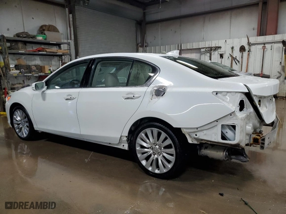 2014 Acura RLX Tech Pkg with VIN JH4KC1F58EC007386, listed as a Copart auction lot 85366634 with 124,832 mi miles and Salvage Title. Bid and sale history available at carsss.com. Image 2.