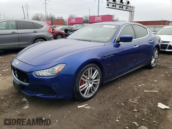 2016 Maserati Ghibli S Q4 with VIN ZAM57RTA4G1186359, listed as a Copart auction lot 43479034 with 64,895 mi miles. Bid and sale history available at carsss.com. Image 1.