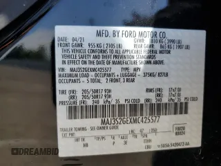 2021 Ford EcoSport SE with VIN MAJ3S2GEXMC425577, listed as a Copart auction lot 54005715 with 17,030 mi miles and Salvage title. Bid and sale history available at DreamBid. Image 13.