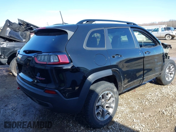2022 Jeep Cherokee Trailhawk with VIN 1C4PJMBX0ND500947, listed as a IAAI auction lot 41691906 with 16,163 mi miles. Bid and sale history available at carsss.com. Image 4.