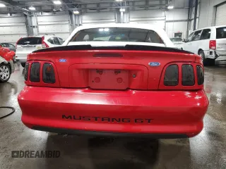 1996 Ford Mustang GT with VIN 1FALP45X8TF172161, listed as a Copart auction lot 60905325 with 91,517 mi miles and Salvage title. Bid and sale history available at DreamBid. Image 6.