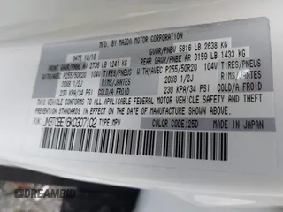 2019 Mazda CX-9 Signature with VIN JM3TCBEY6K0307102, listed as a IAAI auction lot 42645716 with 55,299 mi miles and . Bid and sale history available at DreamBid. Image 9.
