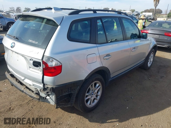 2005 BMW X3 2.5i with VIN WBXPA73415WC47394, listed as a IAAI auction lot 41481109 with 152,903 mi miles. Bid and sale history available at carsss.com. Image 4.