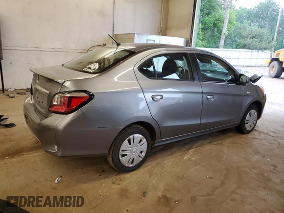 2023 Mitsubishi Mirage ES z VIN ML32FUFJ9PHF03882, wystawiony jako Copart lot #60725175 z przebiegiem 47 173 mil mil oraz Szkoda całkowita • Salvage title. Historia ofert i sprzedaży dostępna na DreamBid. Obrazek 3.