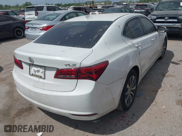 2017 Acura TLX w/Technology Pkg with VIN 19UUB1F50HA000009, listed as a IAAI auction lot 42005791 with 1 mi miles. Bid and sale history available at carsss.com. Image 4.