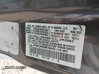 2011 Honda Odyssey Touring with VIN 5FNRL5H93BB104436, listed as a IAAI auction lot 40426003 with 93,342 mi miles and . Bid and sale history available at DreamBid. Image 9.