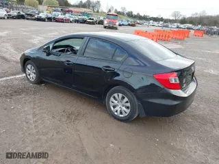 2012 Honda Civic Sdn LX with VIN 2HGFB2F52CH332302, listed as a IAAI auction lot 41836995 with 217,877 mi miles. Bid and sale history available at carsss.com. Image 3.