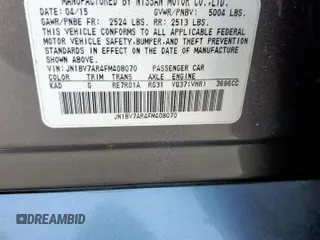 2015 Infiniti Q50 с VIN JN1BV7AR4FM408070, выставлен на аукционе Copart как лот 60686955 с пробегом 118 406 миль миль и Списание • Salvage title. История ставок и продаж доступна на DreamBid. Изображение 13.