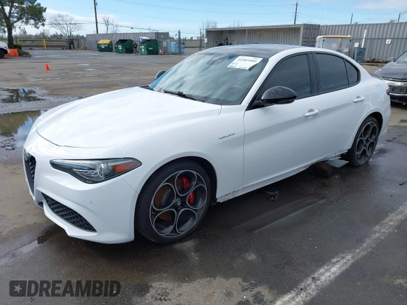 2022 Alfa Romeo Giulia Veloce with VIN ZARFAMBN9N7666124, listed as a IAAI auction lot 41583505 with 38,957 mi miles. Bid and sale history available at carsss.com. Image 17.