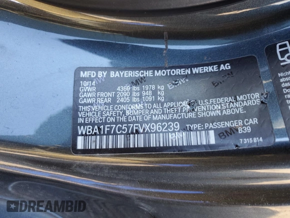 2015 BMW 2 Series 228i xDrive with VIN WBA1F7C57FVX96239, listed as a Copart auction lot 88178475 with 93,127 mi miles and Salvage Title. Bid and sale history available at carsss.com. Image 14.