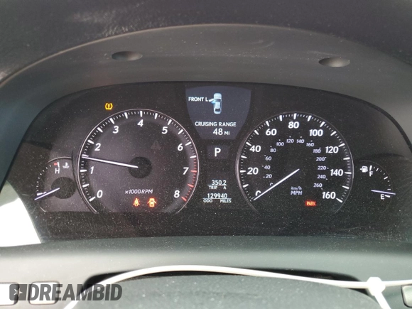 2011 Lexus LS 460 with VIN JTHCL5EF4B5009688, listed as a Copart auction lot 54052255 with 129,940 mi miles and Salvage title. Bid and sale history available at DreamBid. Image 9.