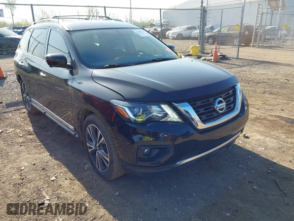 2019 Nissan Pathfinder SV with VIN 5N1DR2MM0KC650136, listed as a IAAI auction lot 42098348 with 98,861 mi miles. Bid and sale history available at carsss.com. Image 1.