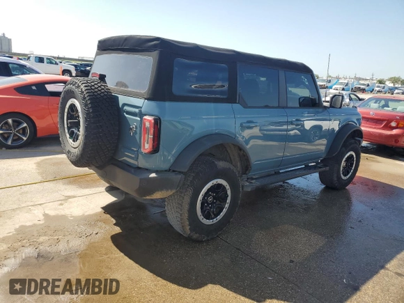 2022 Ford Bronco with VIN 1FMEE5DP3NLB62749, listed as a Copart auction lot 52227435 with 59,444 mi miles and Salvage Title. Bid and sale history available at DreamBid. Image 3.