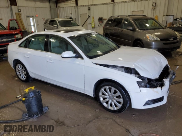 2012 Audi A4 Premium with VIN WAUDFAFL9CA116509, listed as a Copart auction lot 87461174 with 104,326 mi miles and Non Repairable. Bid and sale history available at carsss.com. Image 4.