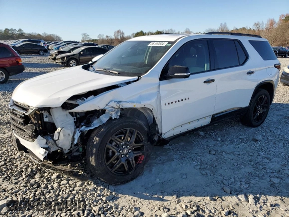 2021 Chevrolet Traverse Premier with VIN 1GNERKKW0MJ166034, listed as a Copart auction lot 86190534 with 64,401 mi miles and Salvage Title. Bid and sale history available at carsss.com. Image 1.