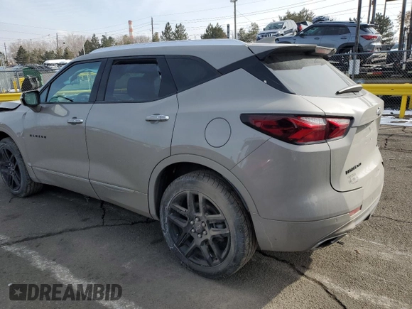 2021 Chevrolet Blazer Premier with VIN 3GNKBLRS1MS557160, listed as a Copart auction lot 45052785 with 34,145 mi miles and Salvage title. Bid and sale history available at DreamBid. Image 2.