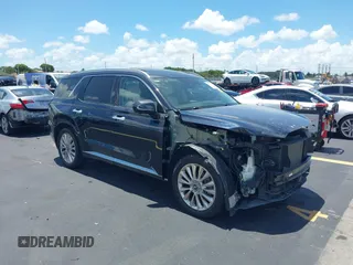 2020 Hyundai Palisade Limited with VIN KM8R54HE2LU123520, listed as a IAAI auction lot 42555504 with 55,097 mi miles and . Bid and sale history available at DreamBid. Image 1.