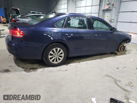 2014 Volkswagen Passat S with VIN 1VWAS7A33EC100788, listed as a Copart auction lot 88483525 with 90,837 mi miles and Clean Title. Bid and sale history available at carsss.com. Image 3.