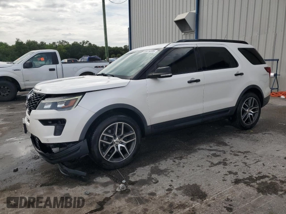 2018 Ford Explorer Sport with VIN 1FM5K8GT2JGB78916, listed as a Copart auction lot 59414335 with 121,842 mi miles and Salvage title. Bid and sale history available at DreamBid. Image 1.