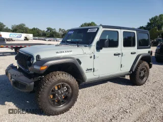 2024 Jeep Wrangler Sport S with VIN 1C4PJXDG6RW267276, listed as a Copart auction lot 68360524 with 0 mi miles and Salvage Title. Bid and sale history available at carsss.com. Image 1.
