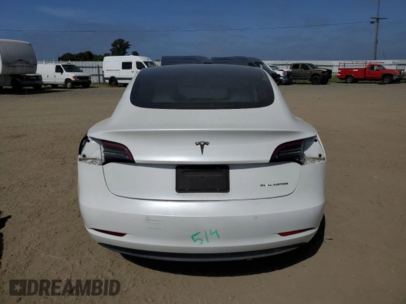 2019 Tesla Model 3 Long Range with VIN 5YJ3E1EB2KF195120, listed as a Copart auction lot 53129415 with 81,071 mi miles and Salvage Title. Bid and sale history available at DreamBid. Image 6.