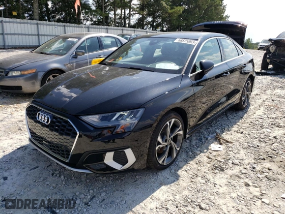 2022 Audi A3 Premium with VIN WAUAUDGY7NA098843, listed as a Copart auction lot 66575893 with 5,701 mi miles. Bid and sale history available at carsss.com. Image 1.