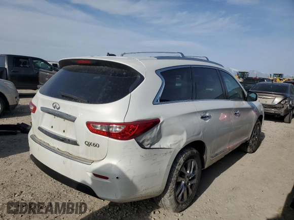 2014 Infiniti QX60 with VIN 5N1AL0MM7EC512252, listed as a Copart auction lot 50782345 with 177,541 mi miles and Salvage Title. Bid and sale history available at carsss.com. Image 3.