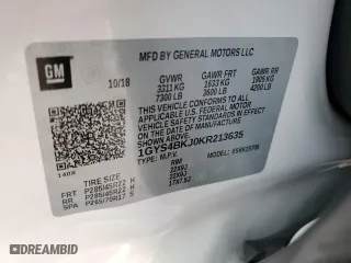 2019 Cadillac Escalade Luxury with VIN 1GYS4BKJ0KR213635, listed as a Copart auction lot 47352095 with 51,453 mi miles and Salvage Title. Bid and sale history available at carsss.com. Image 14.