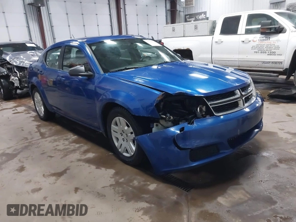 2014 Dodge Avenger SE with VIN 1C3CDZAB5EN130585, listed as a IAAI auction lot 41740971 with 191,519 mi miles. Bid and sale history available at carsss.com. Image 1.