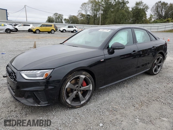 2024 Audi A4 S line Premium Plus z VIN WAUEAAF47RN007768, wystawiony jako Copart lot #81501114 z przebiegiem 10 763 mil mil oraz Szkoda całkowita • Salvage title. Historia ofert i sprzedaży dostępna na DreamBid. Obrazek 1.