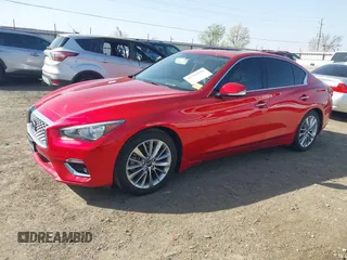 2021 Infiniti Q50 Luxe with VIN JN1EV7BR3MM750909, listed as a IAAI auction lot 41791956 with 42,843 mi miles and . Bid and sale history available at carsss.com. Image 19.