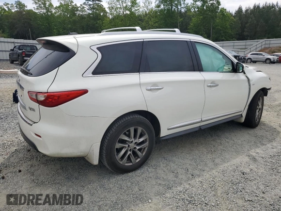 2014 Infiniti QX60 with VIN 5N1AL0MM8EC550069, listed as a Copart auction lot 54304285 with 175,410 mi miles and Salvage Title. Bid and sale history available at DreamBid. Image 3.