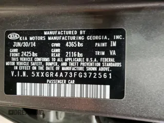 2015 Kia Optima SX with VIN 5XXGR4A73FG372561, listed as a Copart auction lot 59552575 with 144,546 mi miles and Salvage title. Bid and sale history available at DreamBid. Image 13.