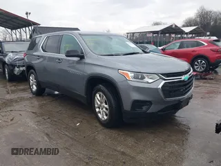 2021 Chevrolet Traverse LS with VIN 1GNERFKW6MJ145325, listed as a IAAI auction lot 41465202 with 102,406 mi miles. Bid and sale history available at carsss.com. Image 1.