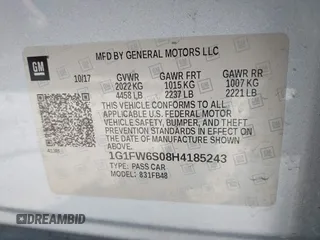 2017 Chevrolet Bolt EV LT z VIN 1G1FW6S08H4185243, wystawiony jako IAAI lot #42184763 z przebiegiem 78 347 mil mil oraz . Historia ofert i sprzedaży dostępna na DreamBid. Obrazek 9.