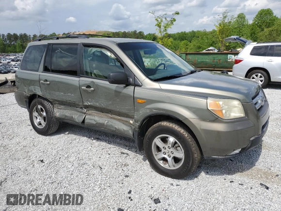 2007 Honda Pilot EX-L with VIN 5FNYF28567B038017, listed as a Copart auction lot 54233425 with 186,712 mi miles and Salvage title. Bid and sale history available at DreamBid. Image 4.