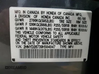2009 Acura MDX Sport/Pwr Tail Gate with VIN 2HNYD28739H504047, listed as a Copart auction lot 80534994 with 31,153 mi miles and Salvage Title. Bid and sale history available at carsss.com. Image 13.