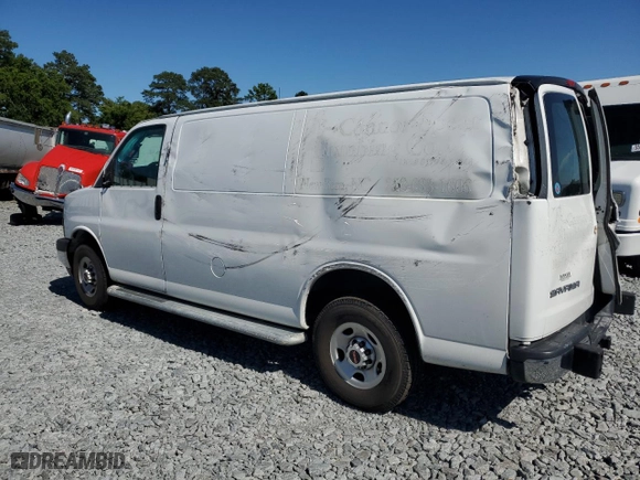 2019 GMC Savana Cargo Van with VIN 1GTW7AFGXK1316440, listed as a Copart auction lot 57411764 with 60,298 mi miles and Salvage Title. Bid and sale history available at carsss.com. Image 2.