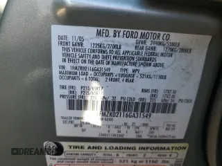 2006 Ford Freestyle SEL with VIN 1FMZK02116GA31549, listed as a Copart auction lot 43545895 with 248,559 mi miles and Salvage Title. Bid and sale history available at carsss.com. Image 14.