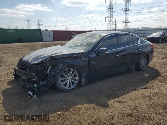 2014 Infiniti Q50 Sport with VIN JN1BV7AR4EM690998, listed as a Copart auction lot 52882475 with 101,479 mi miles and Salvage Title. Bid and sale history available at DreamBid. Image 1.