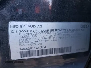 2013 Audi S4 Premium Plus with VIN WAUBGAFL1DA178511, listed as a Copart auction lot 80038854 with 167,860 mi miles and Salvage Title. Bid and sale history available at carsss.com. Image 15.
