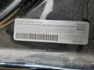 2009 Audi A4 2.0T Prem Plus with VIN WAUSF78K39N021749, listed as a Copart auction lot 49973015 with 111,198 mi miles and Salvage Title. Bid and sale history available at carsss.com. Image 12.