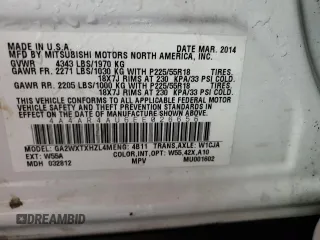 2014 Mitsubishi Outlander SE z VIN 4A4AR4AU6EE026656, wystawiony jako Copart lot #52806745 z przebiegiem 177 933 mil mil oraz Szkoda całkowita • Salvage title. Historia ofert i sprzedaży dostępna na DreamBid. Obrazek 14.