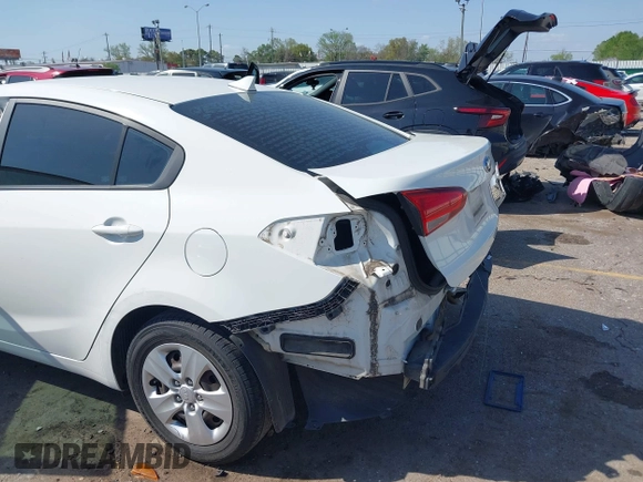 2017 Kia Forte LX with VIN 3KPFK4A71HE082296, listed as a IAAI auction lot 41860381 with 84,130 mi miles. Bid and sale history available at carsss.com. Image 6.