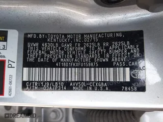 2015 Toyota Camry Hybrid LE with VIN 4T1BD1FKXFU159875, listed as a IAAI auction lot 42041323 with 240,779 mi miles. Bid and sale history available at carsss.com. Image 9.