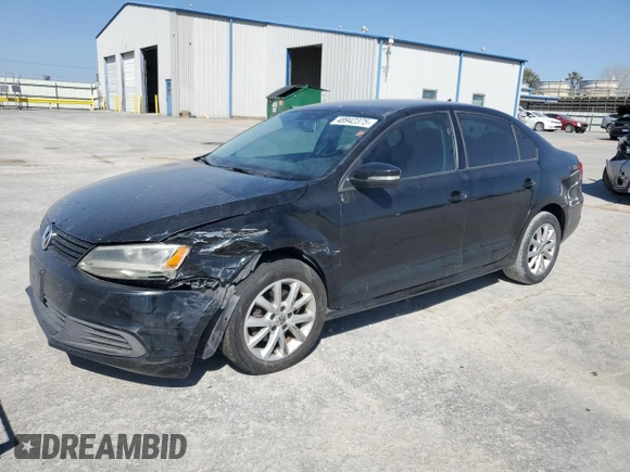 2011 Volkswagen Jetta Sedan SE w/Convenience & Sunroof PZEV with VIN 3VWDZ7AJ7BM345398, listed as a Copart auction lot 48942375 with 141,882 mi miles and Salvage Title. Bid and sale history available at carsss.com. Image 1.