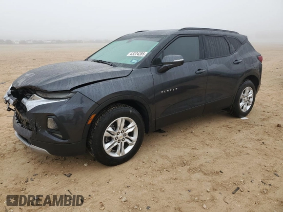 2022 Chevrolet Blazer LT with VIN 3GNKBJR48NS147768, listed as a Copart auction lot 43224285 with 45,336 mi miles and Salvage title. Bid and sale history available at DreamBid. Image 1.